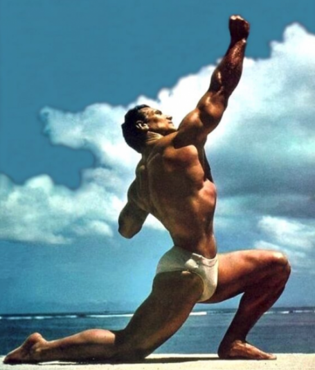 John Grimek Kneeling Twisting Back Bodybuilding Pose