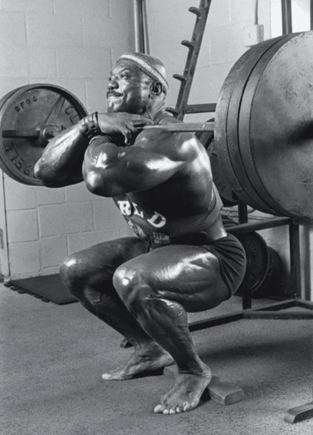 Sergio Oliva Classic Bodybuilder Doing Front Squat Multi-Joint Exercise