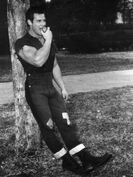 Steve Reeves Resting Outside